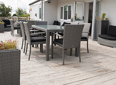 AB Sundecks Picket Glass and Decking overlooking garden